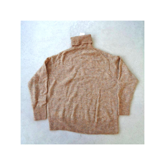 H&M Beige Wool Mohair blend Mélange Oversized Turtleneck Sweater. M NWT - Picture 3 of 6